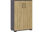 Aktenschrank Germania "Profi 3.0", Grau (Graphit, Grandson, Eiche, Nachbildung), B:80Cm H:123Cm T:40Cm, Holzwerkstoff, SchräNke, ErhäLtlich In Zwei HöHen