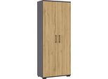Aktenschrank Germania "Profi 3.0", Grau (Graphit, Grandson, Eiche, Nachbildung), B:80Cm H:200Cm T:40Cm, Holzwerkstoff, SchräNke, ErhäLtlich In Zwei HöHen