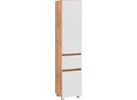 Hochschrank Welltime "Lucca", Weiß (Eichefarben, Weiß, Matt), B:40Cm H:185Cm T:35Cm, SchräNke, Hochschrank