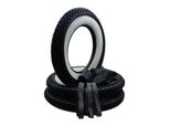 Set Di Pneumatici Whitewall 3X Kenda K333 3.50-10 + Camera D'aria / Nastro Per Vespa Px Ape