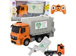 Mercedes-Benz Antos Camion Della Spazzatura Telecomandato Rc Arancione 1:26