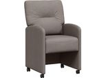 Vidaxl Sedie Da Pranzo Con Ruote 2 Pezzi Taupe 57 X 67 X 95 Cm Tessuto