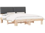Syfax™ Letto Con Testiera Rivestita Grigio Scuro 180 X 200 Cm