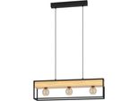 Eglo HäNgeleuchte "Libertad 1", Braun (Schwarz, Braun), H: 110Cm, 1 Stk., Leuchten, HäNgeleuchte In Schwarz Und Braun Aus Stahl, Holz - Exkl. E27 - 40W, HäNgeleuchte