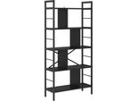Syfax™ Libreria Rovere Nero 75 X 30 X 156 Cm Legno Multistrato