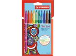 Stabilo Penna Con Punta In Fibra/Fineliner Trio 2In1, Confezione Da 10 Pezzi