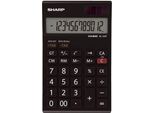 Sharp SH-EL124TWH Tischrechner EL-124TWH - 12-Stellig, Batterie/Solar, 96,5 X 24,5 X 155 Mm, Schwarz