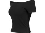DáMské TričKo Urban Classics Ladies Off Shoulder Rib Tee Nero - Xs
