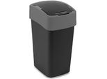 Cestino Curver Pacific Flip Bin, 25 Litri, 34X26X47 Cm, Nero/Grigio, Per Rifiuti
