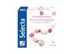 Selecta Spielzeug SternchenglüCk Schnullerkette, Schnuller Kette, Kleinkindspiel, Kleinkindspielzeug, Holz, Rosa, 21 Cm, 64013