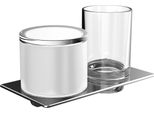 Distributeur De Savon Liquide Et Porte-Verre Emco Art, Chromé, 163100102, 163100102