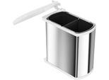 Cestino Hailo 3416901 Mf Swing Ws Duo 16 Litri Acciaio Inox Bianco
