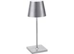 Lampada A Led Da Tavolo Poldina Pro Mini Foglia Argento Ricaricabile E Dimmerabile Con Batteria Fino A 12 Ore