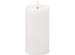 Hill Interiors - Candela Elettrica "Luxe Collection Ribbed"", Natural Glow HI3985 (10 Cm X 7 Cm X 7 Cm) (Bianco)"