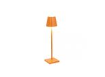 Lampada A Led Da Tavolo Poldina Pro Micro Arancio Ricaricabile E Dimmerabile Con Batteria Fino A 12 Ore
