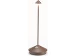 Lampada A Led Da Tavolo Pina Pro Corten Ricaricabile E Dimmerabile Senza Fili Zafferano