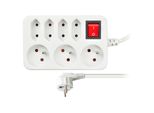 Solight Cavo Di Prolunga Bianco, Interruttore, 7 Prese, 2 M PP141