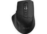 C-TECH Ergo Mouse WLM-05, Senza Fili, 1600DPI, 6 Pulsanti, Ricevitore Usb Nano, Nero