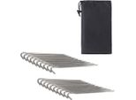 20 Picchetti Per Tenda In Alluminio Con Borsa | Set Di Picchetti Per Terra Lunghi 18 Cm | Picchetti Per Tenda Da Esterno | Picchetti Per Terra Da 5,66 Mm Per Terreni Normali E Duri | Picchetti Per Tenda In Argento | Picchetti Per Sabbia | Robusti Picchetti Per Terra Da Campeggio