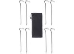 8 Picchetti Per Tenda In Alluminio Con Borsa | Set Di Picchetti Per Terra Lunghi 18 Cm | Picchetti Per Tenda Da Esterno | Picchetti Per Terra Da 5,66 Mm Per Terreni Normali E Duri | Picchetti Per Tenda In Argento | Picchetti Per Sabbia | Robusti Picchetti Per Terra Per Il Campeggio