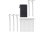 16 Picchetti Per Tenda In Alluminio Con Borsa | Set Di Picchetti Per Terra Lunghi 18 Cm | Picchetti Per Tenda Da Esterno | Picchetti Per Terra Da 5,66 Mm Per Terreni Normali E Duri | Picchetti Per Tenda In Argento | Picchetti Per Sabbia | Robusti Picchetti Per Terra Per Il Campeggio