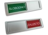 Insegna Scorrevole Combicraft Con "Slobodno-Zauzeto"" In Argento 178 X 50 Mm - Set Da 5"