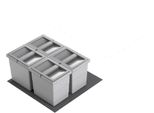 Cestino Hailo 3201623 Allegro 220 Inserto 4X 6,5 Litri Grigio Chiaro