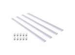 Va-Cerulean Accessori Per Camper, Occhielli Di Fissaggio Per Binari Di Linea Aerea In Alluminio Da 1 M Con 10 Raccordi Singoli In Alluminio, Binari Di Fissaggio A Forma Semicircolare Per Rimorchi, Camion E Furgoni, Argento, Set Di 4
