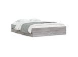 Vidaxl Struttura Letto Con Cassetti Grey Sonoma 140X190 Cm Materiale A Base Di Legno