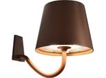 Lampada A Led Da Parete Poldina Corten Ricaricabile E Dimmerabile