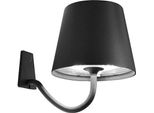 Lampada A Led Da Parete Poldina Grigio Scuro Ricaricabile E Dimmerabile Con Batteria Fino A 12 Ore