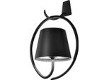 Lampada A Led Da Parete Con Gancio Poldina Grigio Scuro Ricaricabile E Dimmerabile Con Batteria Fino A 12 Ore