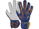 Guanti Da Portiere Reusch Attrakt Solid, Blu/Bianco/Arancio/Oro, Taglia 9