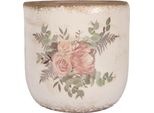 Vaso Da Fiori Clayre & Eef Ø 18X17 Cm Fiori In Ceramica Beige