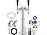 Kit Torre Kegerator - Kit Di Conversione Birra Con Due Rubinetti - Distributore Di Birra A Torre In Acciaio Inox Con Doppio Misuratore W21,8 - Accoppiamento Fusto Sistema A - Vaschetta Raccogli-Birra Per Feste In Casa