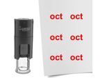 Timbro Combicraft Mese Ottobre Inchiostro Rosso Rotondo Da 10 Mm - Per 1 Pezzo
