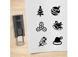 Set Di Timbri Combicraft Natale Nero Con 6 Timbri