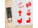 Set Di Timbri Combicraft Pasqua Rosso Con 6 Timbri