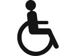 Segnaletica Per Wc Per Disabili - 103,5 X 140 Mm - Plexiglass Nero - Incluso Nastro Biadesivo 3M