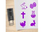 Set Di Timbri Combicraft Pasqua Viola Con 6 Timbri