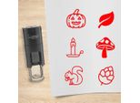 Set Di Timbri Combicraft Autunno Rosso Con 6 Timbri