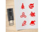 Set Di Timbri Combicraft Natale Rosso Con 6 Timbri