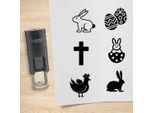 Set Di Timbri Combicraft Pasqua Nero Con 6 Timbri