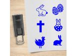 Set Di Timbri Combicraft Pasqua Blu Con 6 Timbri