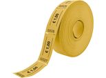 Combicraft Buoni Consumo In Rotolo Con Importo In Euro - 1 Euro In Giallo - 5 Rotoli - 5X1000 Buoni