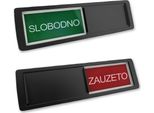 Insegna Scorrevole Combicraft Con "Slobodno-Zauzeto"" In Nero 178 X 50 Mm - Set Da 5"