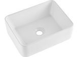 Lavabo Moderno In Ceramica - Lavabo Da Appoggio Per Il Bagno - Bianco 406X305X133Mm - Design Elegante - Facile Da Pulire - Finitura Di Alta Qualità