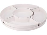 Set Di 6 Ciotole Da Portata Con Vassoio Crema