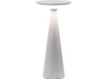 Zafferano Damina - Lampada Led Ricaricabile Da Tavolo, Touch Dimmer, 8H Di Autonomia, IP65 - Senza Fili, Finitura In Alluminio Grigia