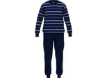 Set Pigiama Uomo GÖTzburg - Lungo, Scollo A V, A Righe Blu/Bianco L